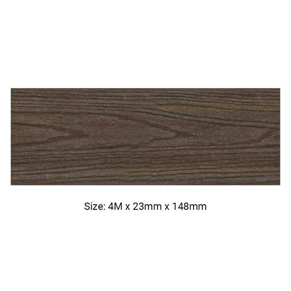 Britwall 3D Embossed Composite Decking Dark Coffee 4000 x 148 x 21 mm Slip Resistant Outdoor Deck Board
