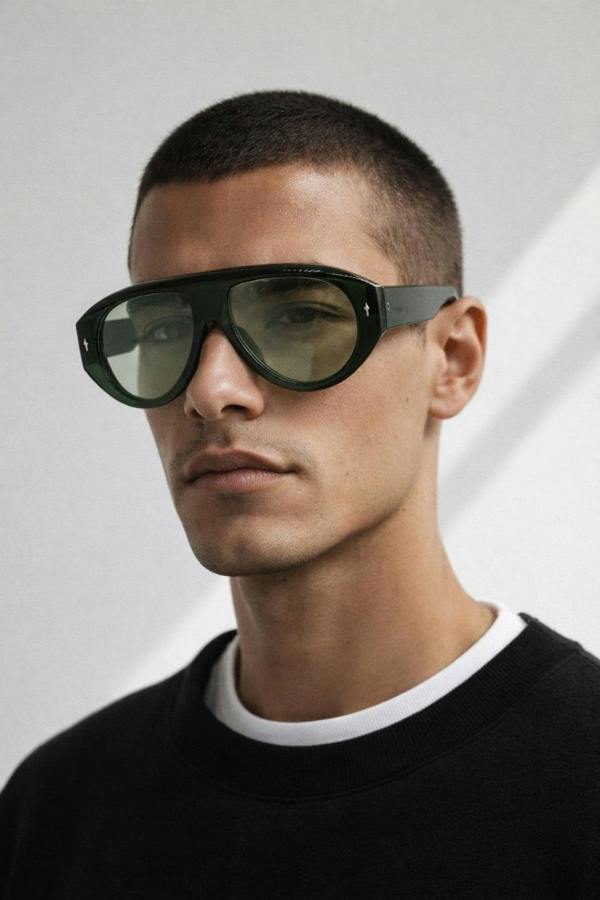 SVNX Oversized Bold Aviator Sunglasses in Green
