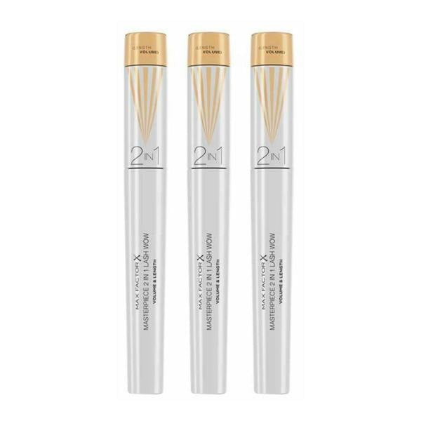Max Factor 3 x Max Factor Masterpiece 2 in 1 Lash Wow Volume & Length Mascara 7ml - Black