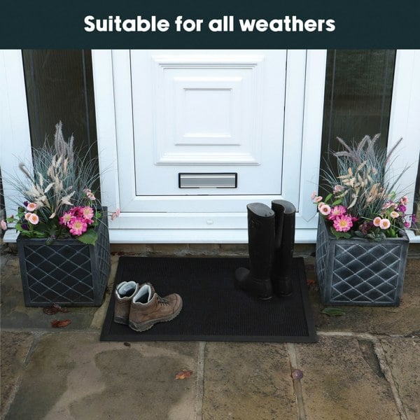 JVL Orion Scraper Rubber Pin Doormat, 60x80cm