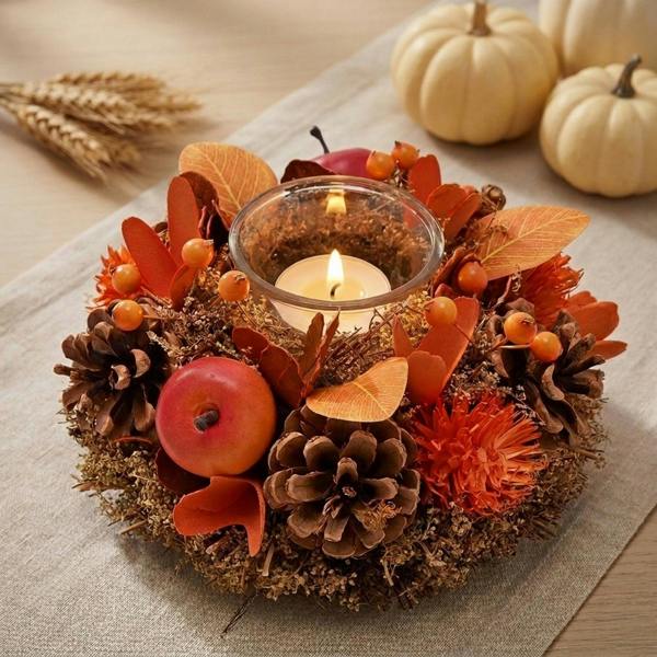 Garden Greatness Natural Autumnal Candle Holder