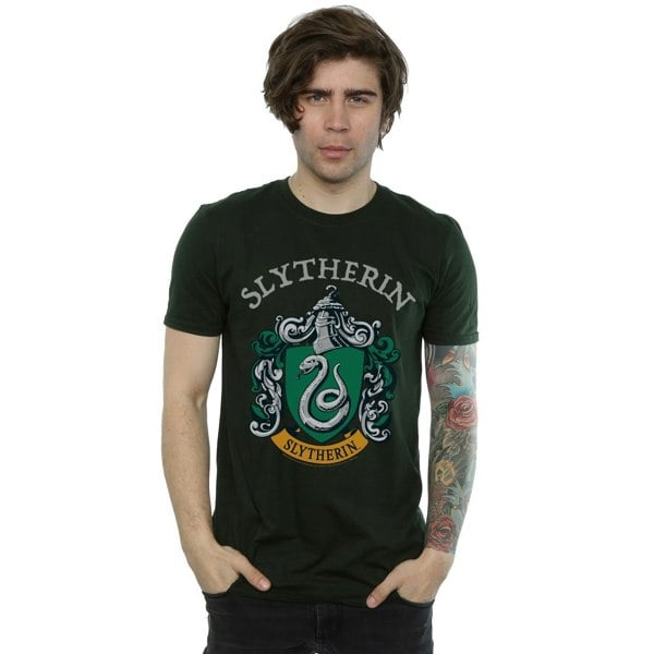 Harry Potter Mens Slytherin Crest T-Shirt - Forest Green