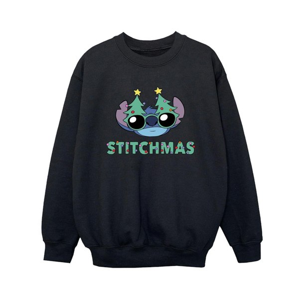 Disney Boys Lilo & Stitch Stitchmas Glasses Sweatshirt - Black