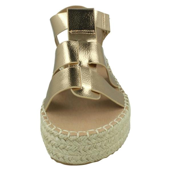Down to Earth Ladies Down to Earth Gladiator Platform Espadrille with Ankle Strap F12084