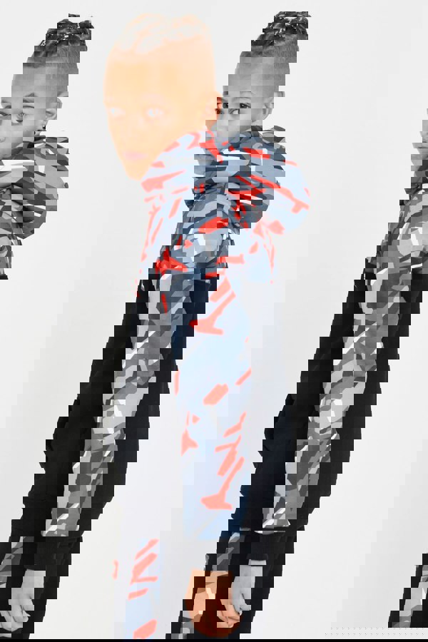 Beat Boyz Club Screen Zip Through Hoodie and Jogger Set - Red Geo