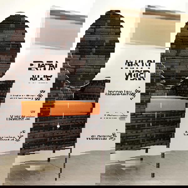 Ratten Loveseat with Built-in Coffee Table