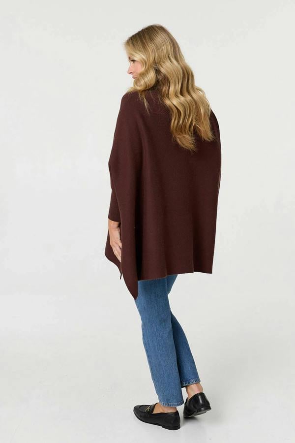 Brown | Oversized Roll Neck Pullover