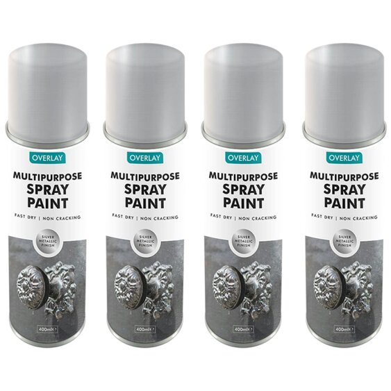 Overlay 4X Overlay Silver Metallic 400ml Professional Spray Paint