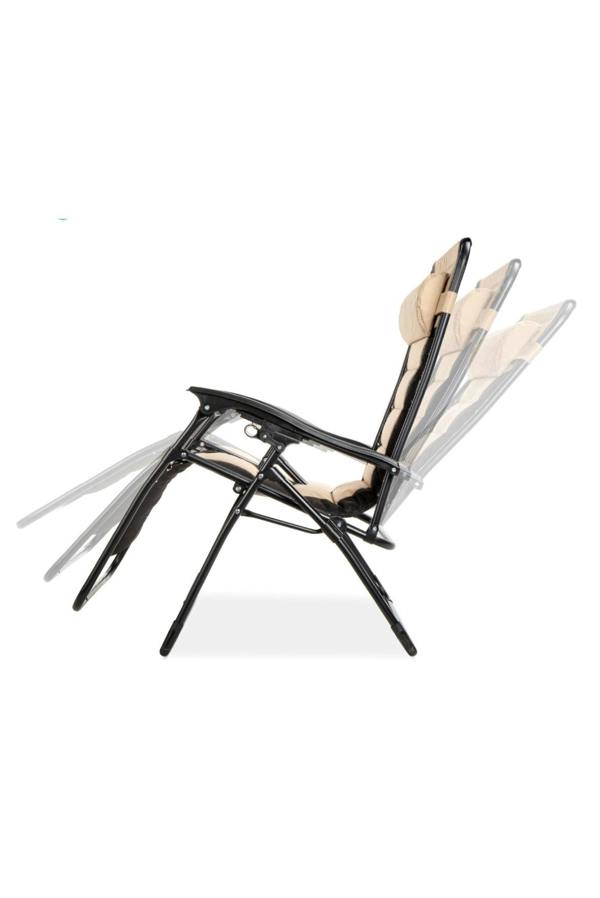 Groundlevel Set of 2 Luxury Extra Wide Gravity Garden Sun Lounger / Relaxer Chair Pair