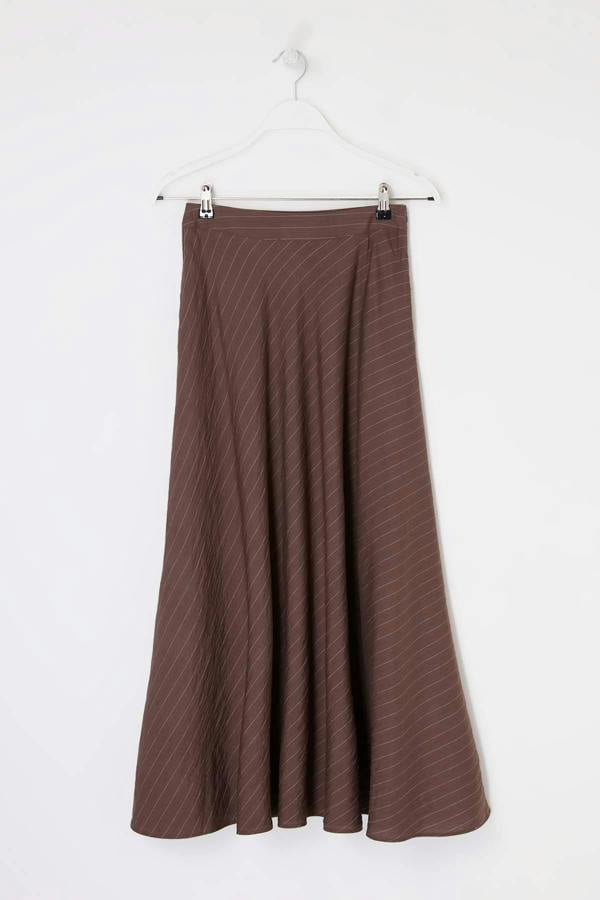 High Waist A-Line Maxi Skirt