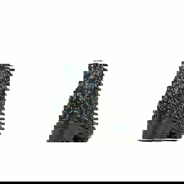 Embassy London Laviva - Black & Floral - Women's round toe wide fitted ankle boot In nubuck leather