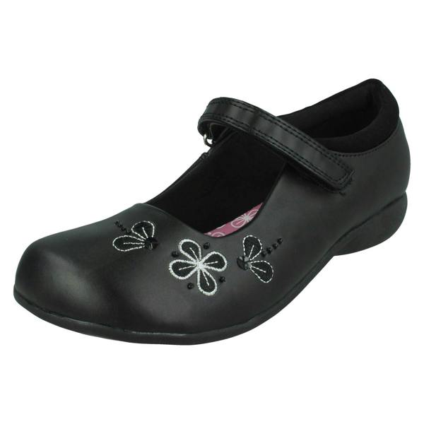 Walkright Girls Walkright Flower Detail School Shoes 20289