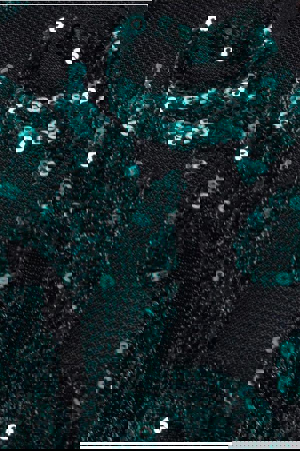 Tassel & Sequin Midaxi With Front Split - Emerald Green DR4006