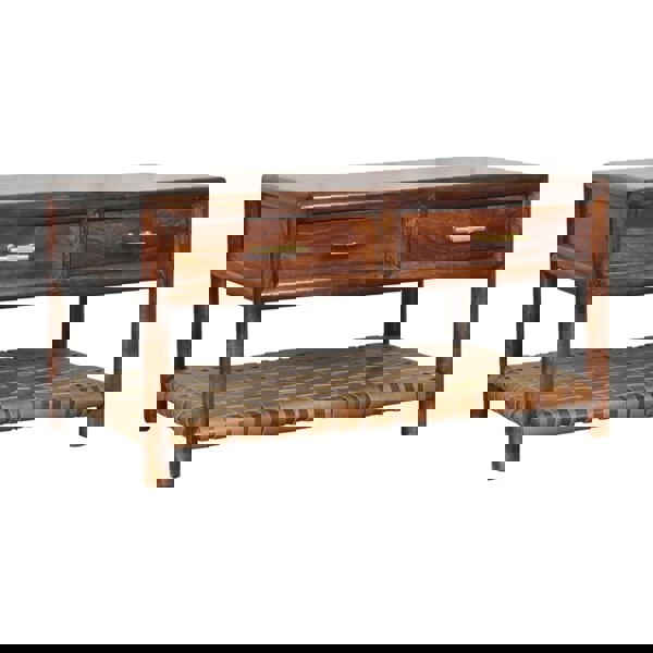 Artisan Furniture Solid Wood Regency Woven Console Table with 4 drawers