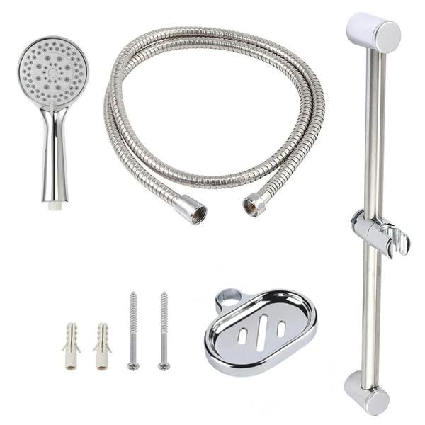 Havendro Adjustable Shower Slider Rail Riser Kit with Soap Holder Hose and Shower Head Set