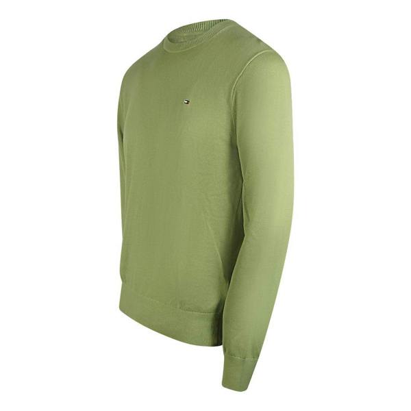 Tommy Hilfiger Mens Faded Crew Neck Sweatshirt - Olive Green - 