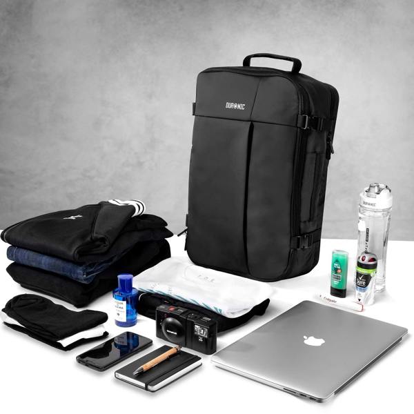 Duronic Laptop Backpack LB26 Cabin Bag Max Cabin Size Case Water Resistant Rucksack Internal Padded Laptop MacBook Sleeve Business Work Rucksack Bag