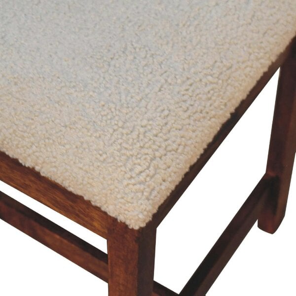 Wyld Haus Holualoa Cream Boucle and Mango Wood Rattan Chair