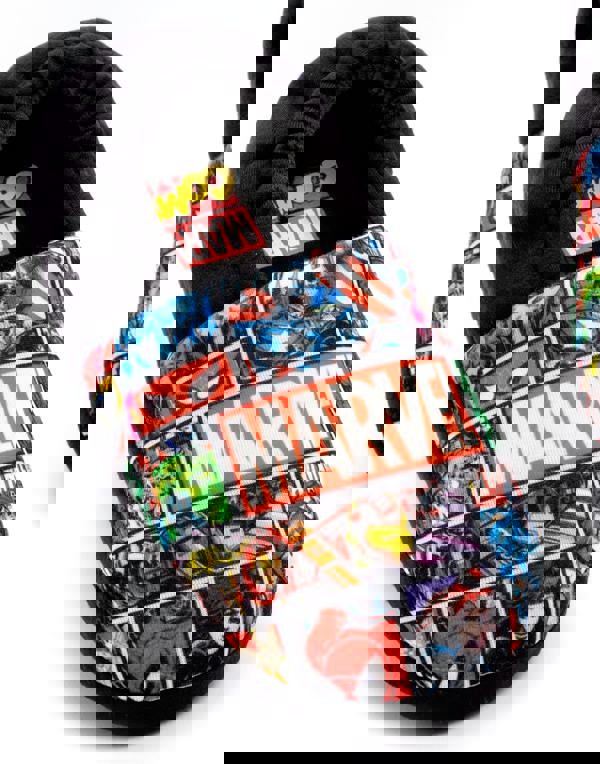 Marvel Boys Black Avengers Slip On Loafer Slippers