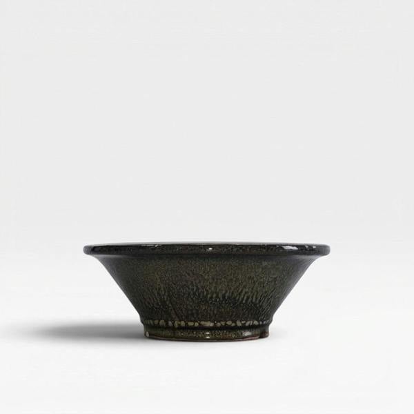 Yorkshire Bonsai 25cm Glazed Bonsai Pot | Round | 25cm x 10cm | Olive Green