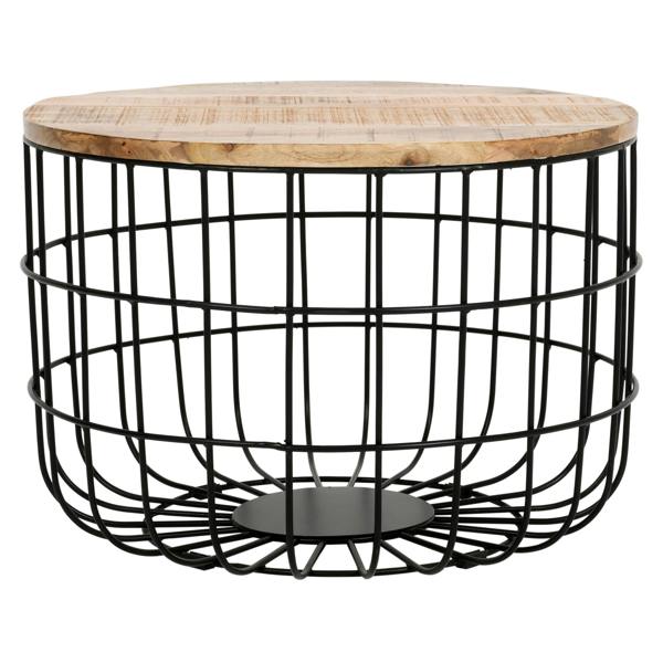 Wyld Haus California Solid Wood and Metal Wire Coffee Table