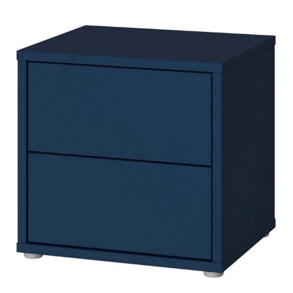 Furniture To Go Alice Springs Low Bedside Cabinet with 2 Drawers Push-to-Open in Night Blue