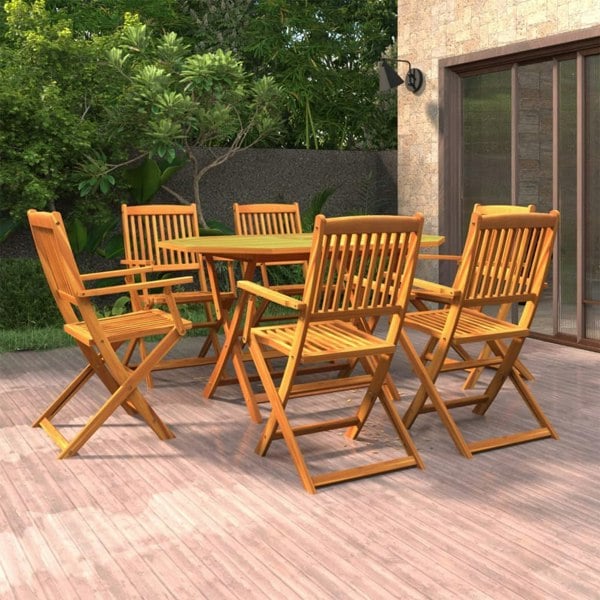 Berkfield 7 Piece Garden Dining Set Solid Wood Acacia