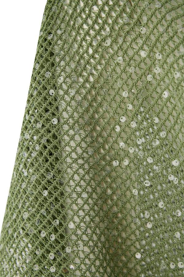 Sequin Embellished Boat Neck Batwing Sleeve Knit Jumper