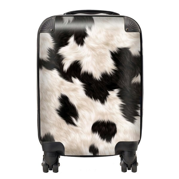 Warren Reed Black And White Cow High Print Suitcase