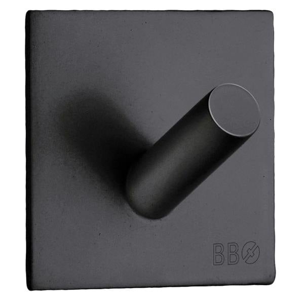Black stainless steel single towel hook