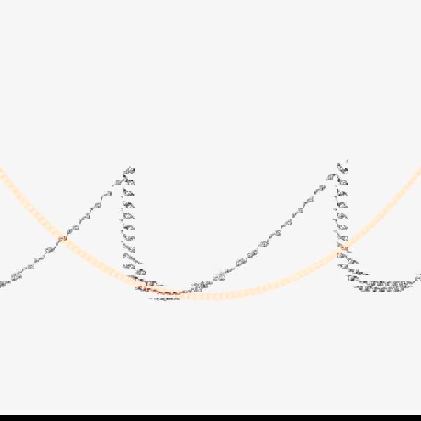 T. H. Baker Sterling Silver Rose Gold Plated 20 Inch Flat Curb Chain CU2DC035/0.50