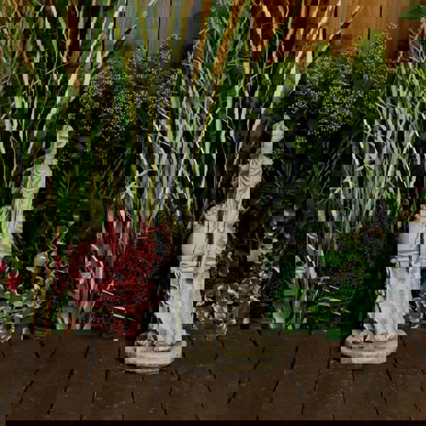 Happy Buddha  Hand Up Small Statue Garden Ornament 