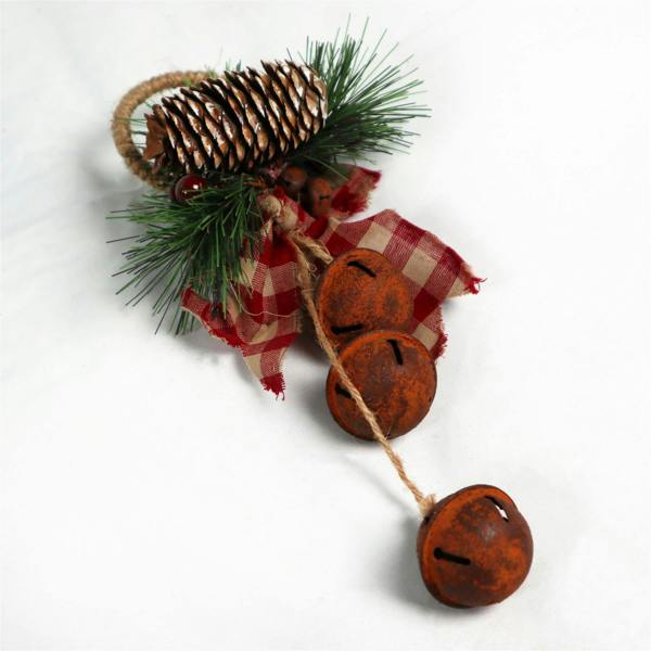 27 cm Rustic Red Hanging Christmas Bell Decoration for Doors, Walls, Wreaths and Garlands image 3