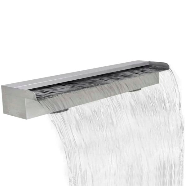 Berkfield Rectangular Waterfall Pool Fountain Stainless Steel 90 cm