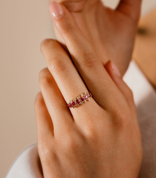 Hafeez Jewellery Malika Ruby and Diamond Ring