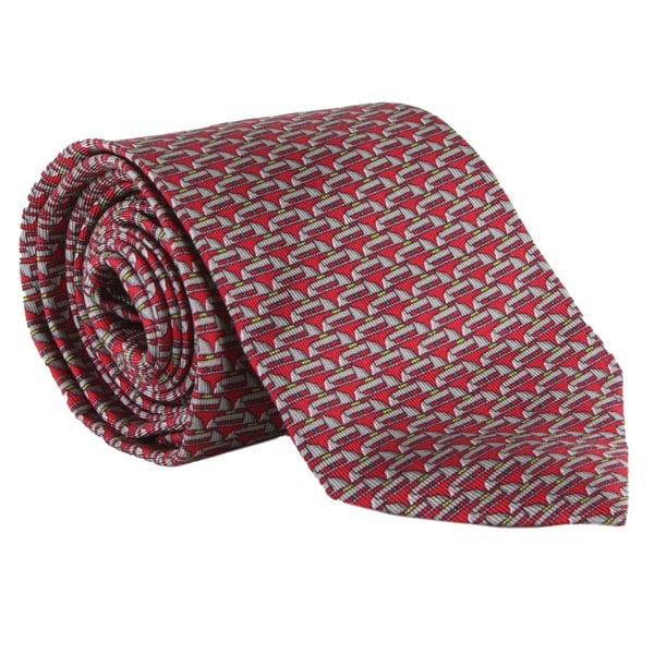 Dunhill&nbsp;mulberry silk tie in a duke lock pattern