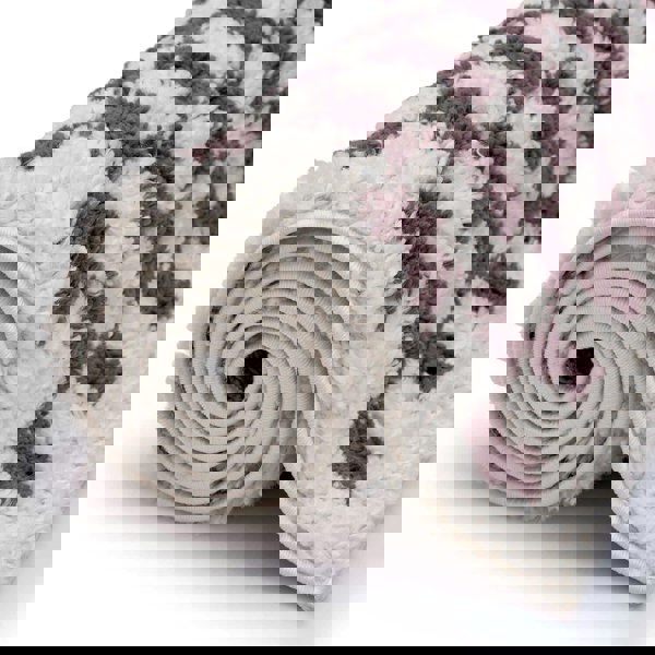 Moodi Shaggy Purple Rug, tartana design, Easy maintenance | THE RUGS