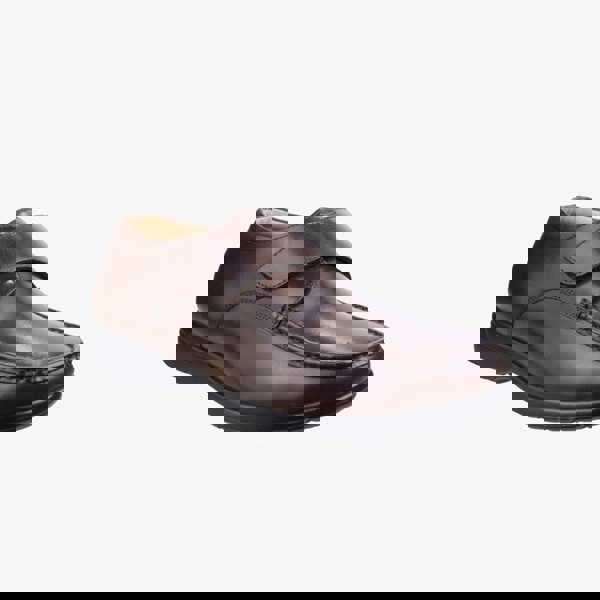 Fleet & Foster FRED Mens Leather Touch Fasten Shoes Brown