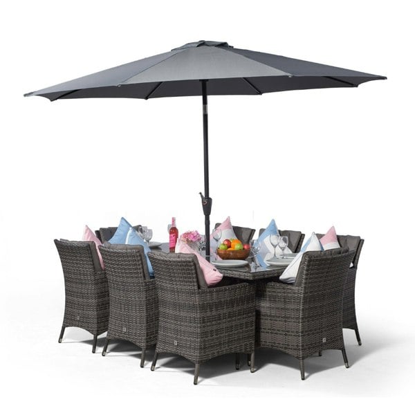 Giardino Savannah Rectangular 8 Seater Rattan Patio Dining Set