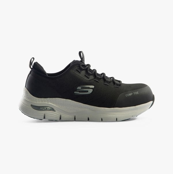 Skechers Work 108075EC ARCH FIT SR - EBINAL Womens Safety Trainers Black/Grey