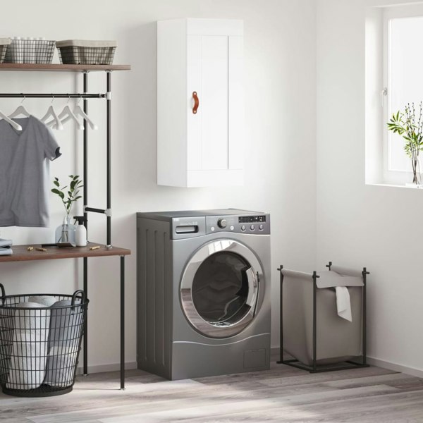 Berkfield Wall Mounted Cabinet White 34.5x34x90 cm Engineered Wood