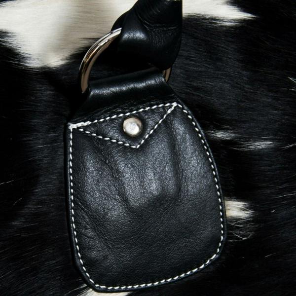 Infinity Leather Deluxe Leather Holdall  Bag Genuine Cowhide & Cow Fur Weekend Duffel Travel