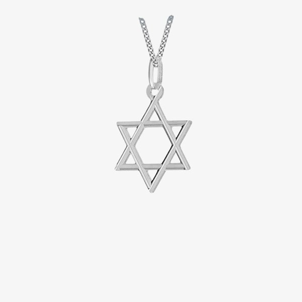 T. H. Baker Sterling Silver Star Of David Pendant Necklace 8.64.3071