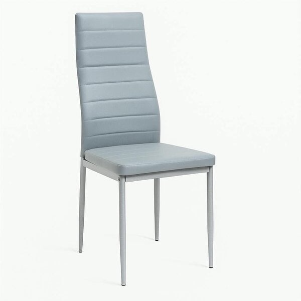 Kosy Koala Modern Round Dining Table With 4 Grey Faux Leather Chairs Kitchen Furniture Set