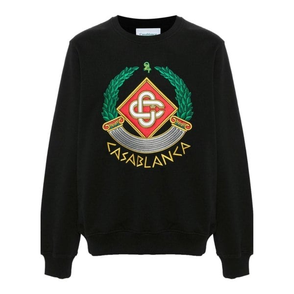 Casablanca Embroidered Casa Crest Black Sweatshirt