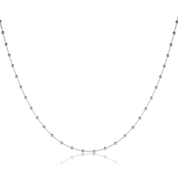 namana 925 Sterling Silver Beaded Chain Necklace