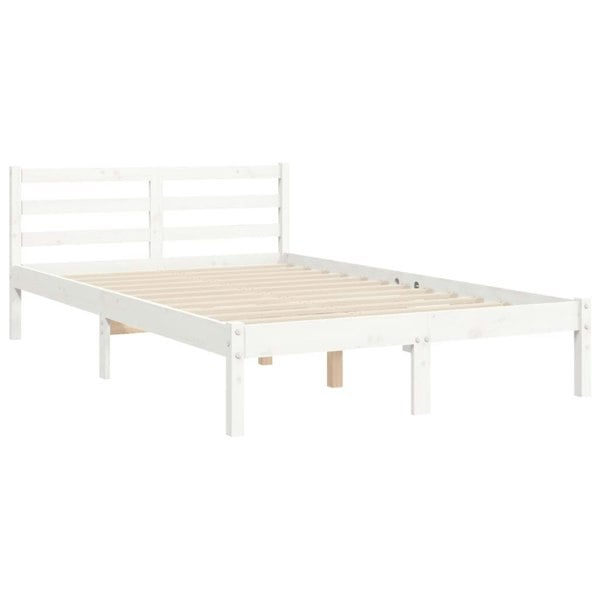 Berkfield Bed Frame with Headboard White 120x200 cm Solid Wood