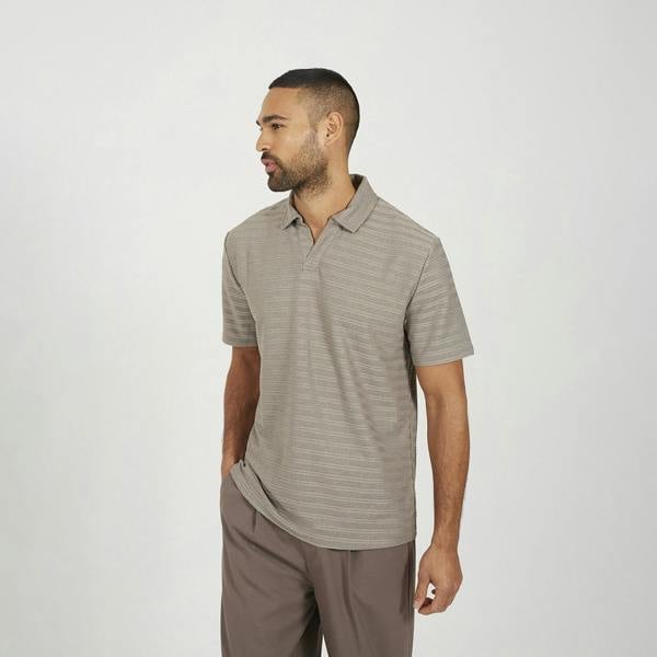 Brave Soul Brown Trophy Neck Polo Shirt - Brown Image 1