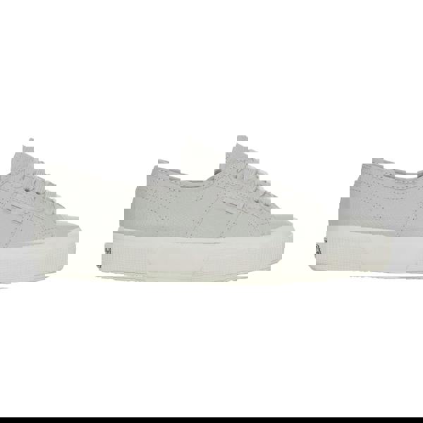 Superga Unisex Adult 2750 Efglu Leather Trainers - Grey Silver Matt/Avorio - 