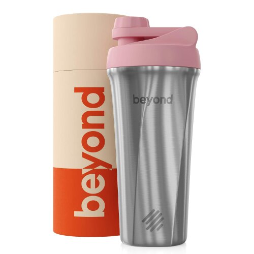Beyond Shakers Brushed Steel & Pink Twist